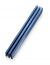 Adi Sidler Mezuzah Case with Vertical Channels Forming a Shin Letter  Blue