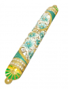 Gleaming Gold Enamel Mezuzah Case with Crystals, Floral Design - Choice of Colors