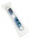 Glass Mezuzah with Abstract Blue-Green Design