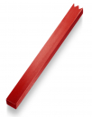 Adi Sidler Mezuzah Case, Brushed Aluminum with a Crown-Shin Cut  Red