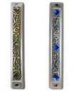 Art Nouveau Mezuzah Case with Stones