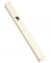 Classic Off-White Aluminum Mezuzah with Shin