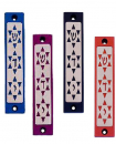 Agayof Mezuzah Case, Three Stars of David in Dark Colors  4 Inches Height