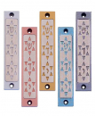 Agayof Mezuzah Case with Three Stars of David, in Light Colors - 4 Inches Height