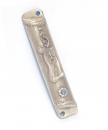 Pewter Mezuzah with Blue Stone