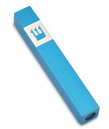 Adi Sidler Mini Mezuzah Case, Crown Shin Design - Turquoise