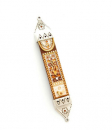 Gold Tones Pewter Mezuzah by Ester Shahaf