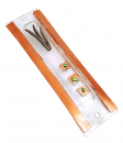 Glass Mezuzah with Orange Decorations