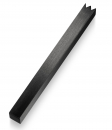 Adi Sidler Mezuzah Case, Brushed Aluminum with a Crown-Shin Cut  Black