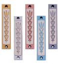 Agayof Mezuzah Case with Wheat Image in Light Colors - 4 Inches