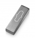 Adi Sidler Anodized Aluminum Car Mezuzah, Engraved Hamsa - Gray