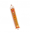 Fiery Shin Pewter Mezuzah by Ester Shahaf