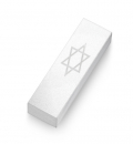 Adi Sidler Anodized Aluminum Car Mezuzah, Star Of David - White