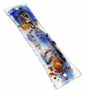 Abstract Blue and Orange Mezuzah