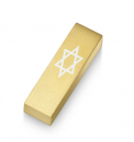 Adi Sidler Anodized Aluminum Car Mezuzah, Star of David - Gold