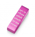 Adi Sidler Car Mezuzah with Hebrew Travelers Prayer Words - Pink