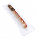 Glass Mezuzah with Light Brown Kotel Design