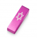 Adi Sidler Anodized Aluminum Car Mezuzah, Star Of David - Pink