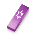 Adi Sidler Anodized Aluminum Car Mezuzah, Star of David - Purple