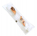 Glass Mezuzah with Abstract Diagonal light rust Design