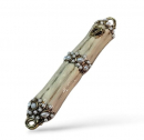 Small Pewter and Metal Mezuzah Case with Gleaming Stones, Enamel - Choice of Colors