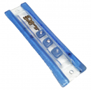 Blue Frame Glass Mezuzah Case with Three Decorations