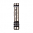 Yair Emanuel Hammered Aluminum Silver Mezuzah Case - Black Bands