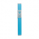 Yair Emanuel Aluminum Mezuzah Case, Decorative Cutout Flower - Turquoise