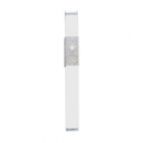 Yair Emanuel Anodized Aluminum Mezuzah Case, Decorative Flower - White