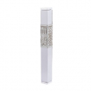 Yair Emanuel Anodized Aluminum Mezuzah Case, Cutout Jerusalem Band - White