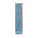 Yair Emanuel Wide Mezuzah Case, Cutout Pomegranates and Flowers - Turquoise