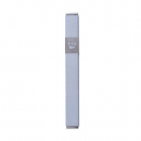 Yair Emanuel Stainless Steel Mezuzah Case, Cutout Shin Letter - Light Blue