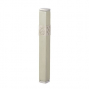 Yair Emanuel Stainless Steel Mezuzah Case, Cutout Pomegranate - Cream