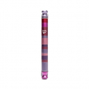 Yair Emanuel Anodized Aluminum Cylinder Mezuzah Case, Stripes - Maroon and Pink