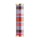 Yair Emanuel Wide Round Anodized Aluminum Mezuzah Case - Purple and Red Stripes