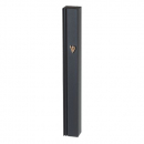 Black Aluminum Mezuzah Case with Side Channel, Gold Shin - Choice of Sizes