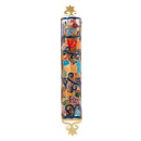 Yair Emanuel Etched Mezuzah Case with Colorful Design - Birds