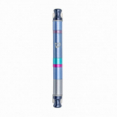 Yair Emanuel Anodized Aluminum Cylinder Mezuzah Case, Stripes - Blue