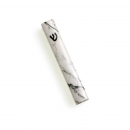 Marble Mezuzah Case, Black and White with Black Shin - For 12 or 15 cm Scroll