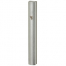 Rounded Silver Matte Aluminum Mezuzah Case, Side Channels  Various Sizes