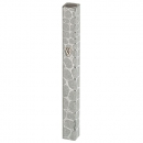 Silver Aluminum Mezuzah Case with Bubble Design, Silver Shin  Choice of Sizes