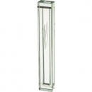 Transparent Glass Mezuzah Case with Silver Shin - Choose 12 or 20 cm Scroll