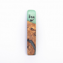 Olive Wood and Epoxy Mezuzah Case - Ocean Blue