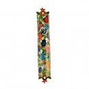 Yair Emanuel Hand Painted Colorful Laser Cut Metal Mezuzah Case - Pomegranates