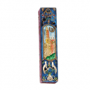 Yair Emanuel Small Hand Painted Wood Mezuzah Case - Tower of David on Blue