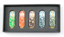 Set of Five Car Mezuzahs in Gift Box - Jerusalem and Crown Design