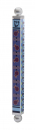 Dorit Judaica Aluminum Mezuzah Case - Blue and Red Pomegranate Design