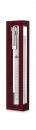 Dorit Judaica Clear Acrylic Mezuzah Case, Maroon Frame - Gold or Silver Shin