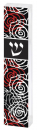 Dorit Judaica Contemporary Style Mezuzah Case - Red and White Flowers on Black