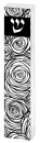 Dorit Judaica Lucite Mezuzah Case, Swirling Circles - Black and White